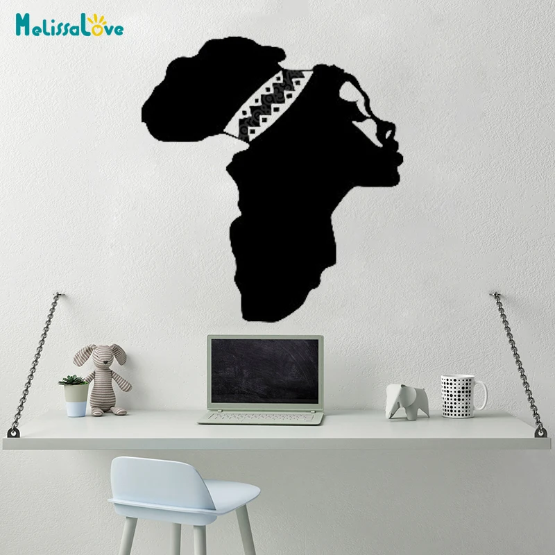 Наклейка Женская с картой лица девушка африканская наклейка модная АФРИКАНСКАЯ