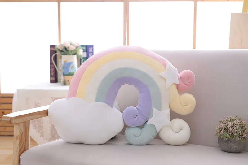 Новые милые плюшевые игрушки Kawaii Sky серия детская подушка для сна мягкая Луна съемка Звезда Радуга Подушка раковина декор комнаты подарок - Цвет: Cloud B