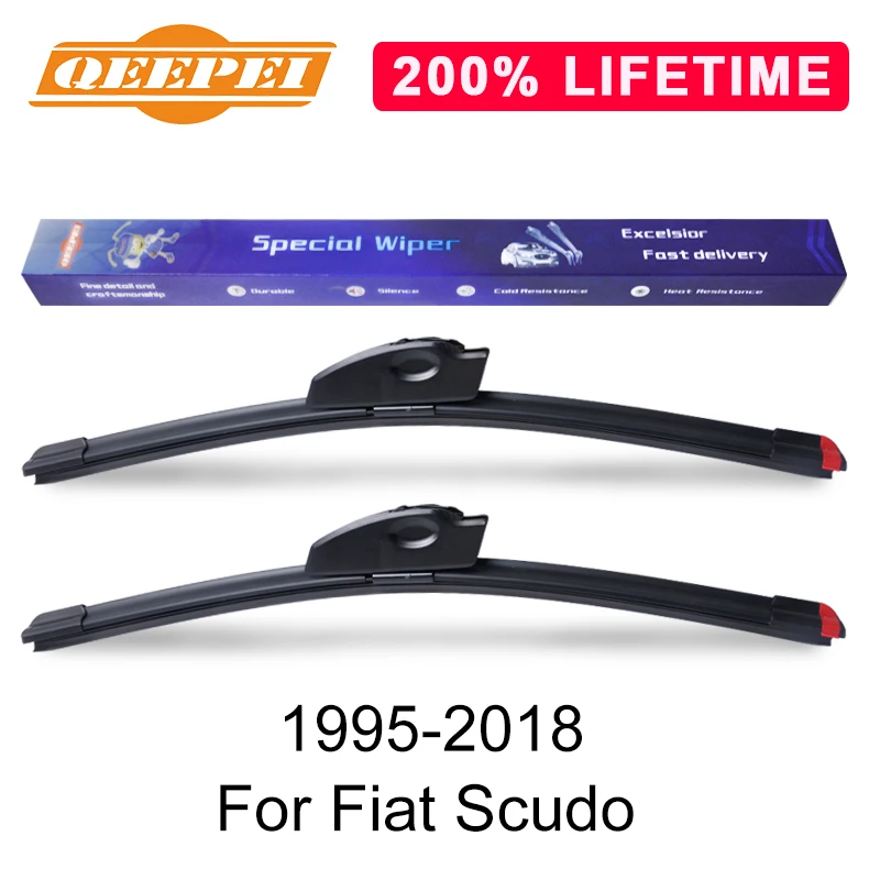 QEEPEI Замена стеклоочистителя для Fiat Scudo 1995-2018 силиконовая Резина лобовое стекло