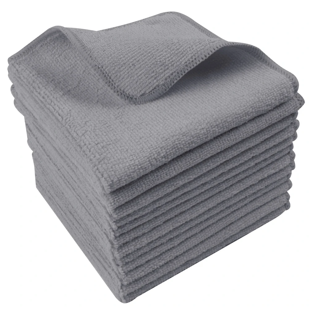 Dish Cloth Car Cleaning Cloth Wiping Rags Towel Absorbent Fast Drying 12inx12in 20 Pack Black New 2021