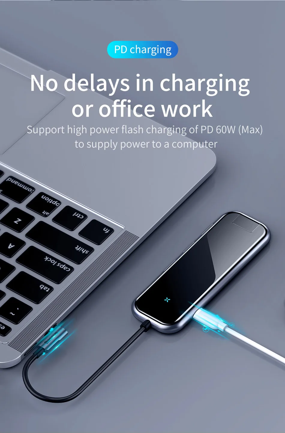 Baseus Multi USB HUB Type C to HDMI RJ45 USB 3.0 Power Adapter For MacBook Pro Air Huawei Dock 6 Port USB-C USB HUB Splitter Hab