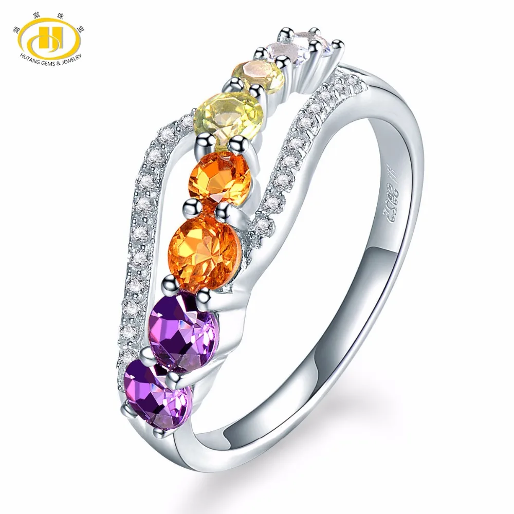 Hutang натуральный градиент цвета драгоценный камень цитрин Аметист Топаз твердый