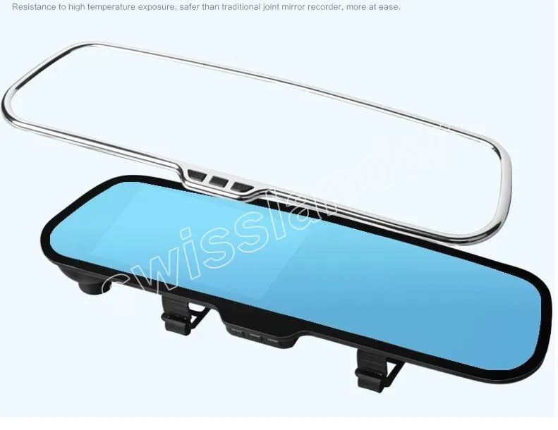 

Free shipping 5 inch LCD car rearview mirror DVR Video Recorder Camera 170 degree wide angle Novatek night vision