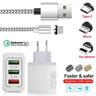 8pin тип-c микроразъем для iphone samsung Xiaomi Redmi 7A 6A GO Note 7 6 Pro 5A Магнитная Быстрая зарядка 3,0 USB зарядное устройство usb-кабель