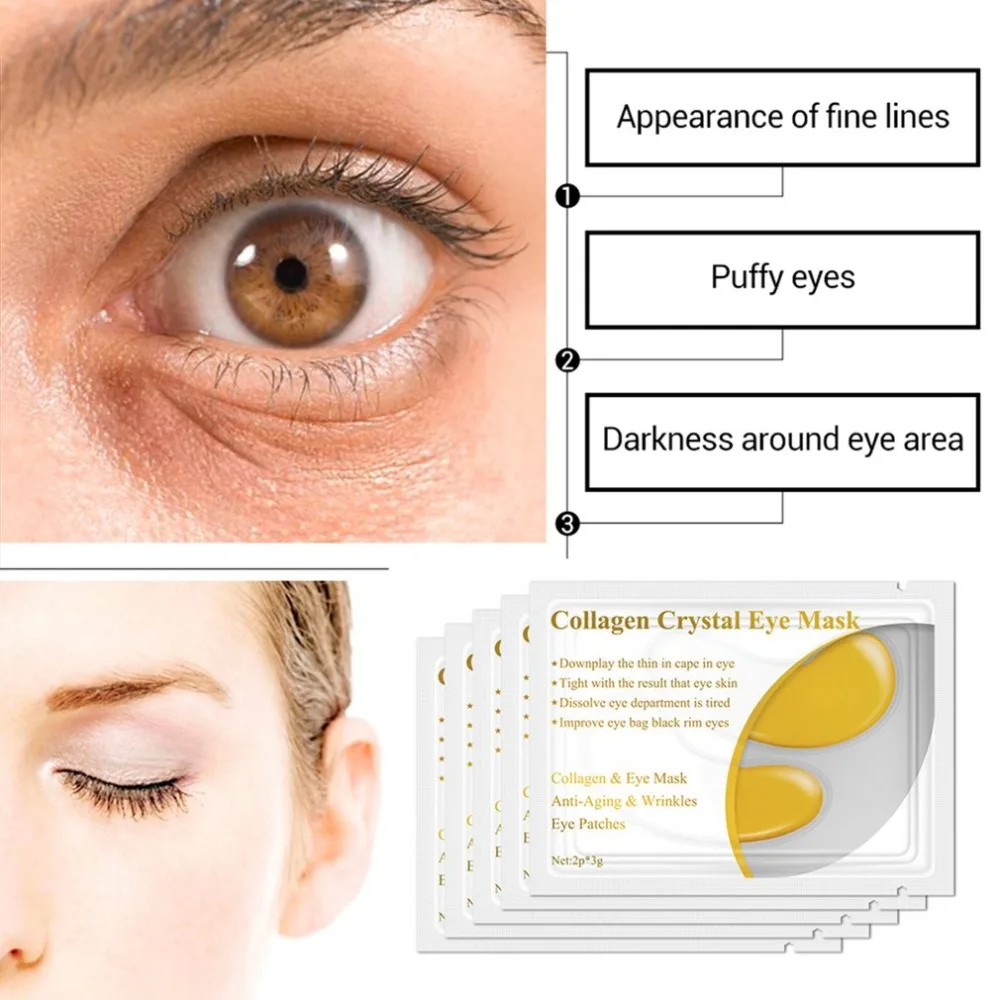 1 пара коллагеновая Белковая маска для глаз накладки удаление темных кругов