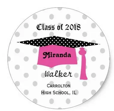 

1.5inch Graduation polka dot mortar Sticker
