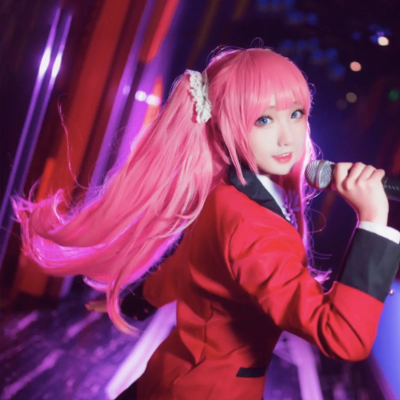 Аниме Comic Kakegurui косплей парик Yumemite Yumemi длинный розовый синтетический аксессуары