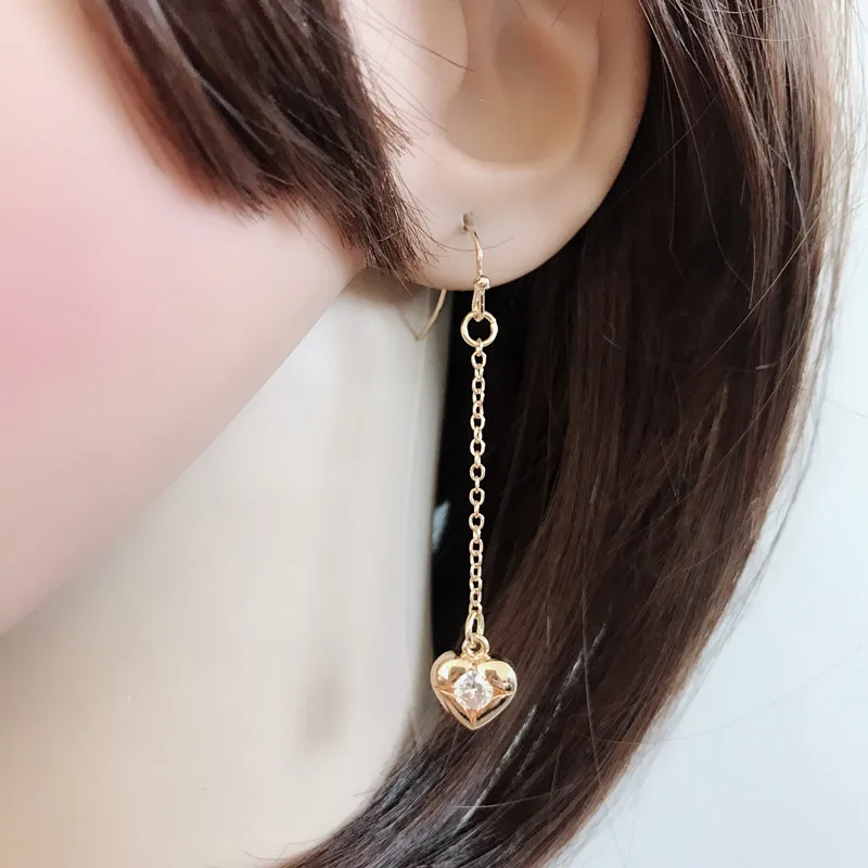 

New Fashion Design Sweet Copper Material Zircon Stone Dangle Earring