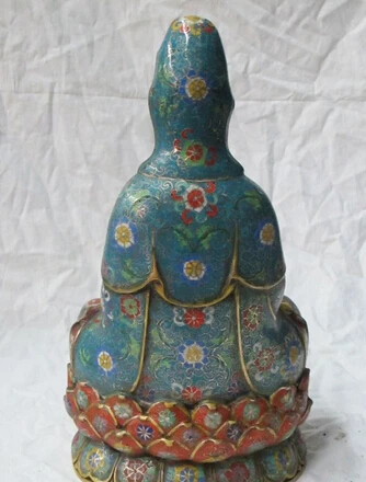 

bi001945 15"Tibet Bronze gild Cloisonne quan yin Avalokiteshvara Guan yin drip kwan yin