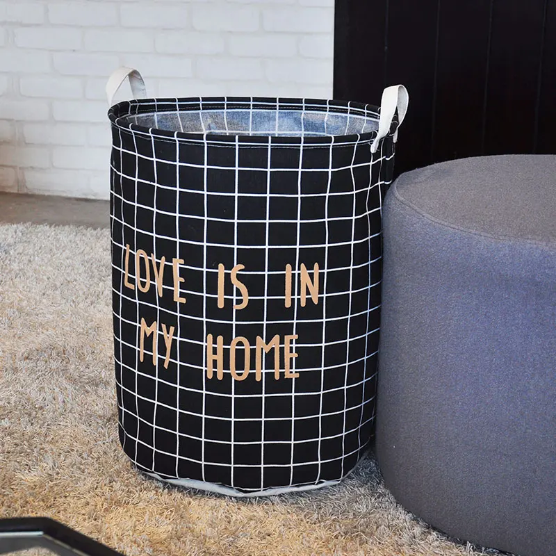 

Foldable Laundry Basket Large Fabric Dirty Rattan Cotton Linen Free Shipping Box Organizer Clothes Storage Basket For Toys