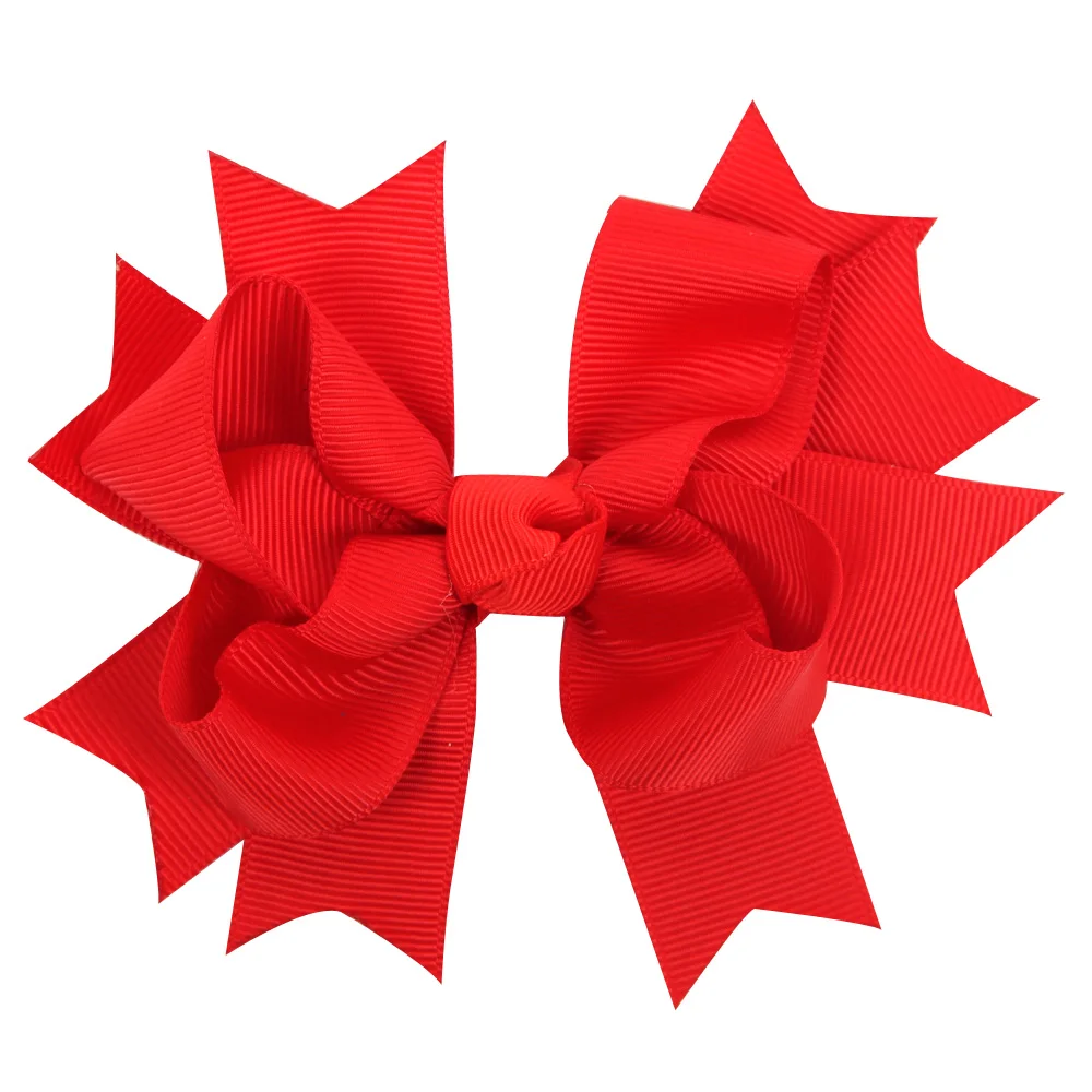 4.5&quot Children Girl Hair Clip Handcraft Big Grosgrain Ribbon Bows Alligator Clips Barrette Bowknot Toddler Accessories | Детская