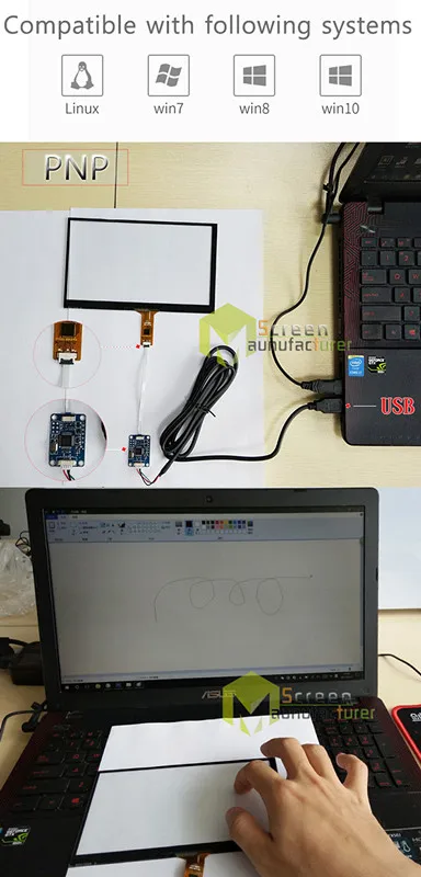 Универсальный емкостный экран 6 2 дюйма для автомобильного DVD Raspberry Pi tablet PC 155*87