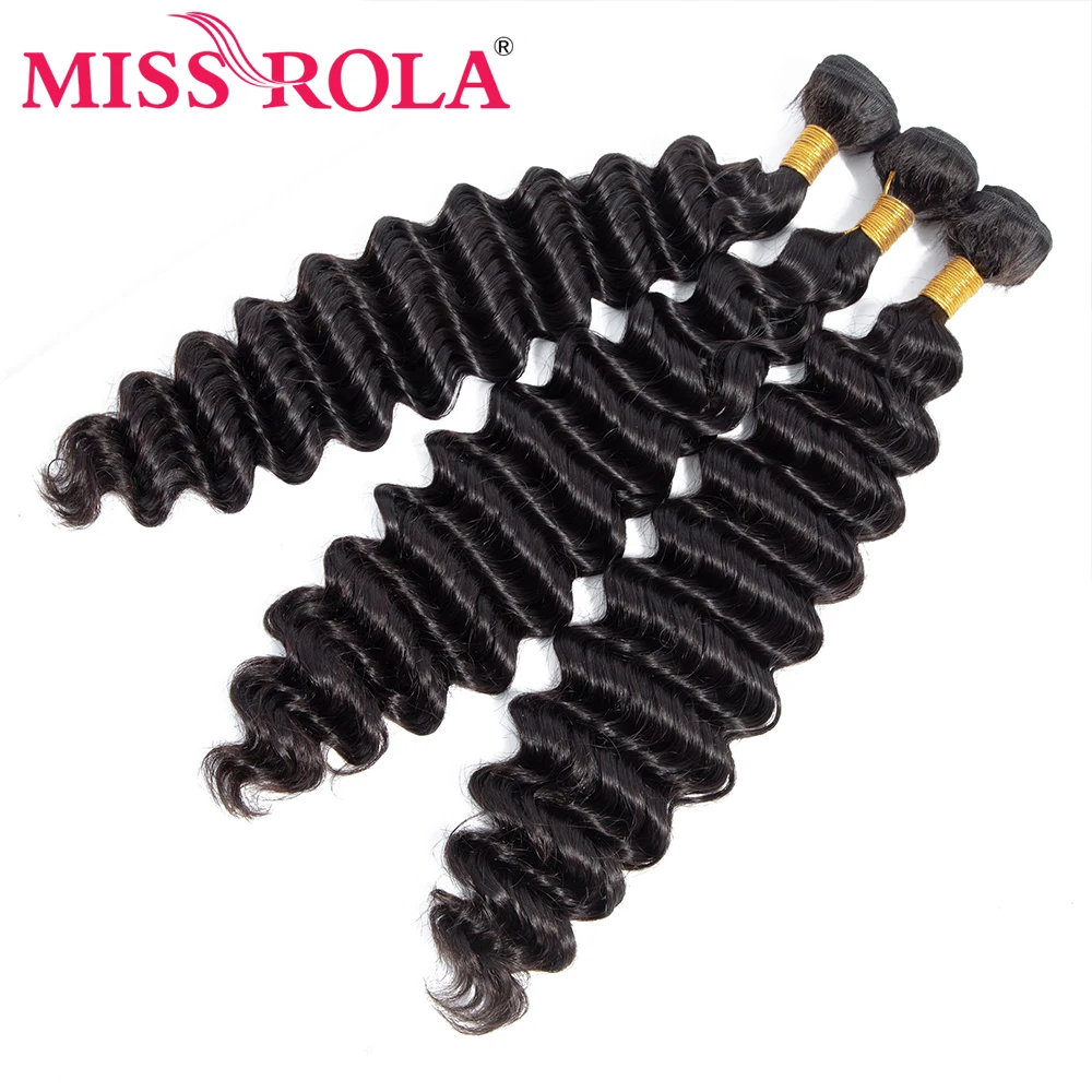 Miss Rola Hair Weave 3 шт. глубокая волна 8 26 дюймов перуанские накладные волосы пучки не