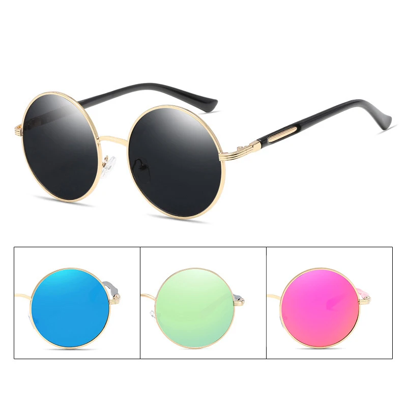 SAYLAYO Vintage Steampunk Sunglasses Round Retro Metal Steam Punk For Women Men Coating Sun Glasses Oculos De Sol Feminino | Аксессуары