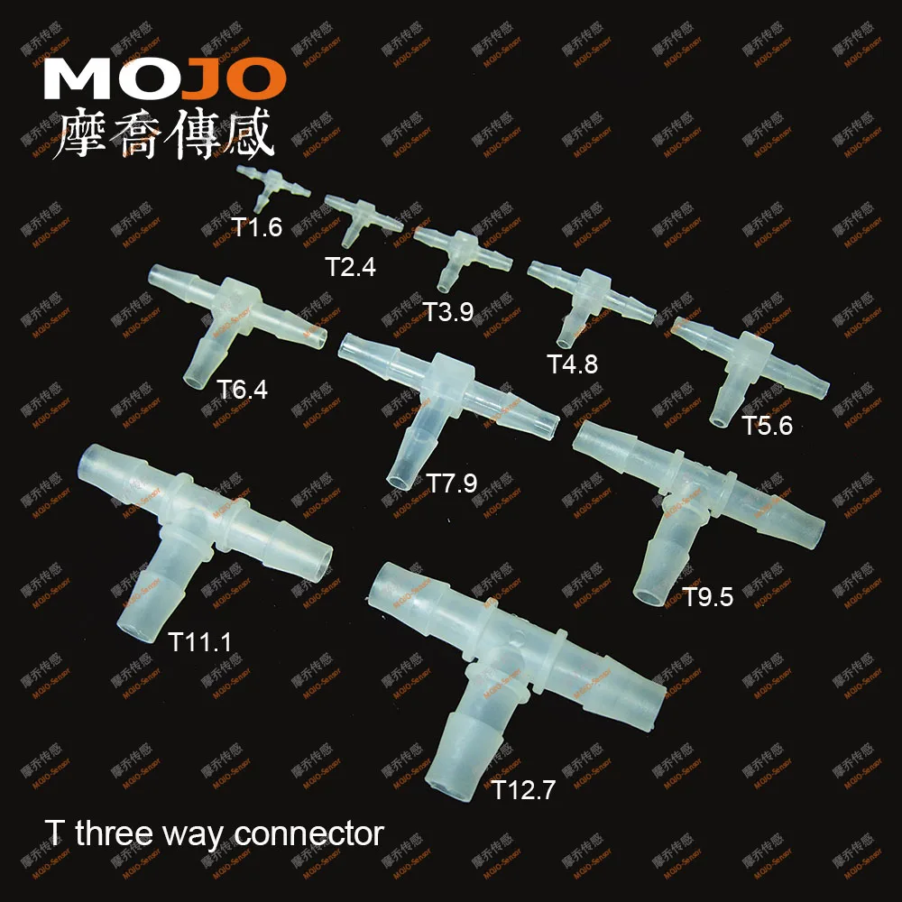 

2020 free shipping ! MJ-T6.4 (100 pieces) 6.4mm 1/4 Pipe connector TEE type three way Equal diameter length connector parts
