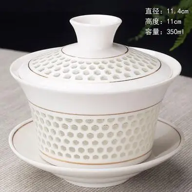 Высокая емкость ручная роспись керамический фарфор Gaiwan китайский чайный набор кунг-фу ручной работы чайная посуда Tureen Sancai чайная чашка пуэр чайник - Цвет: 350ml
