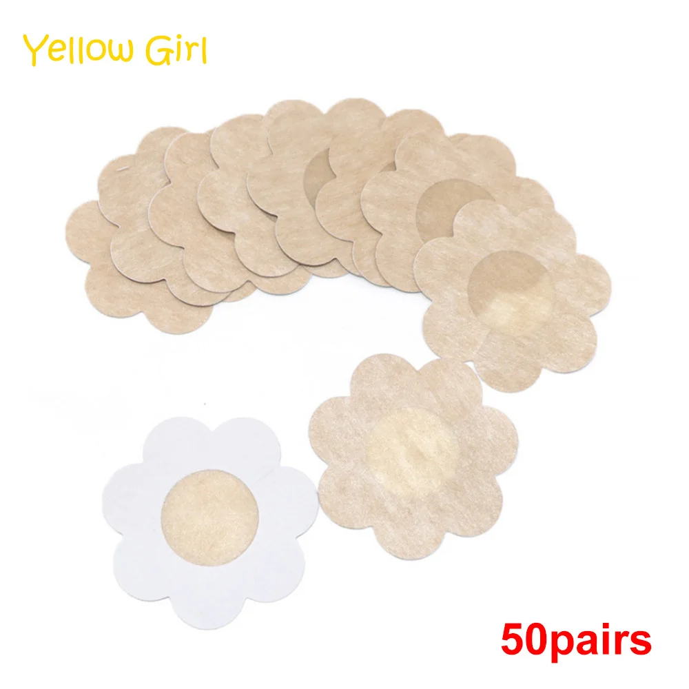50 пар мягких чехлов для сосков одноразовые лепестки груди цветок Сексуальная