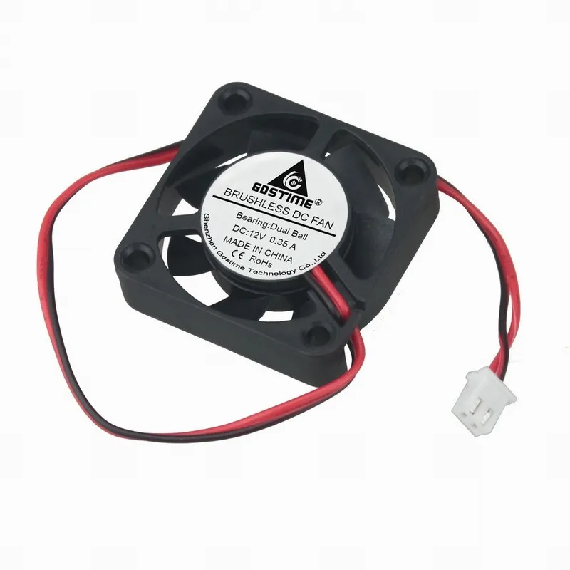 

1 Piece Gdstime DC 12V Two Ball 40mm*40mm*10mm RC Model Brushless Cooling Fan 40mm x 10mm Small Cooler 4010 15000RPM 4cm