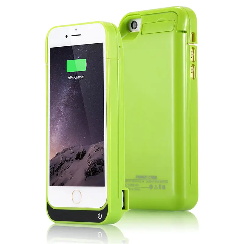 Зеленый 4200 мА/ч 5S чехол для зарядного устройства для iPhone 5C 5 5S SE USB внешний аккумулятор с подставкой Чехол для внешнего аккумулятора запасная зарядка задняя крышка - Цвет: Зеленый