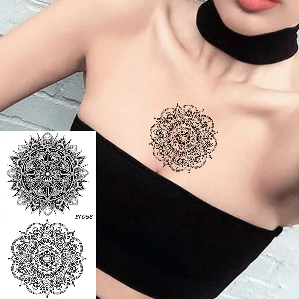 VANKIRS сексуальное с принтом Мандала хенна наклейки для временных татуировок Для