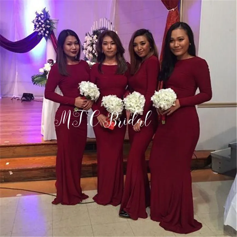 

Элегантное женское платье подружки невесты, недорогие платья в пол из эластичного атласа для свадебной вечеринки, Новое поступление 2019