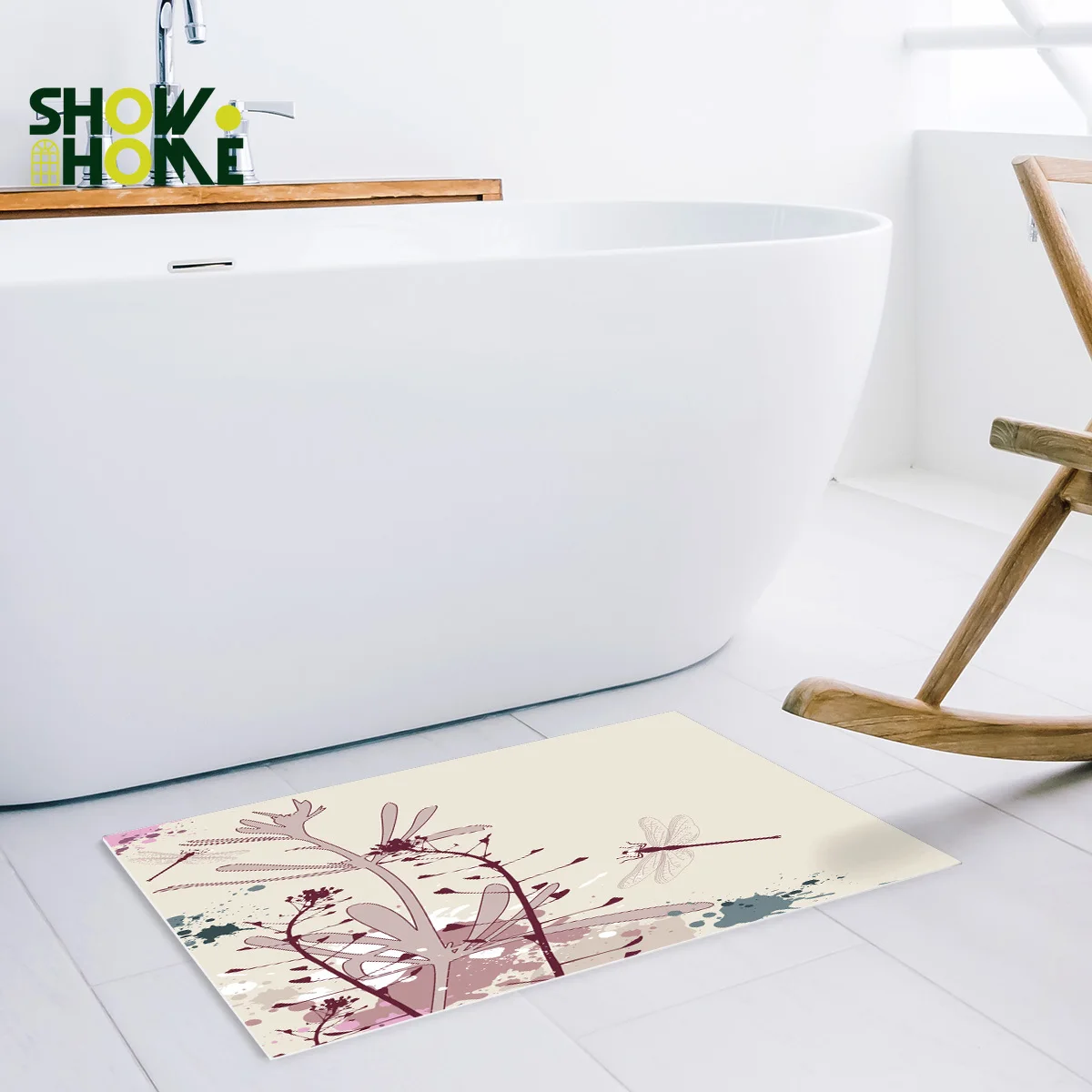 Showhome Стрекоза коврик для ванной комнаты с занавеской душа декор набор наружных