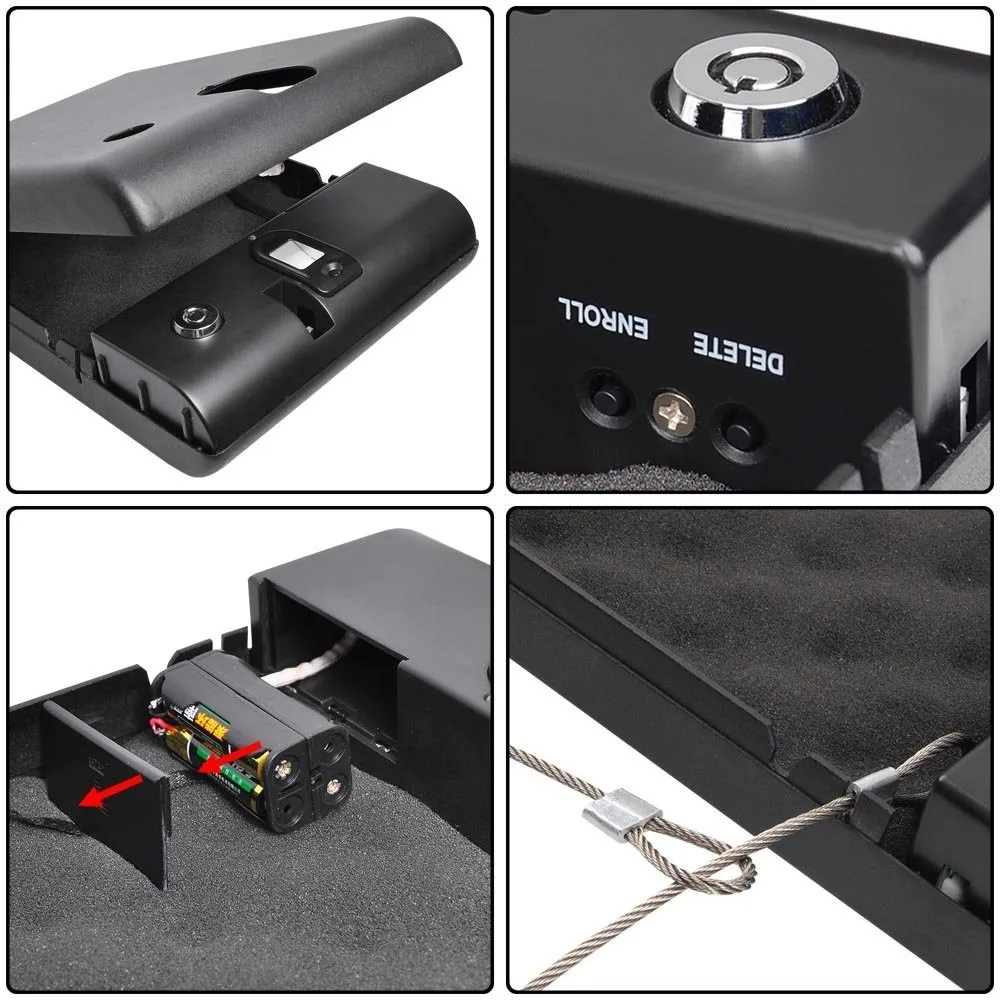 Портативный безопасный Чехол для пистолета/пистолета с Биометрическим замком 100