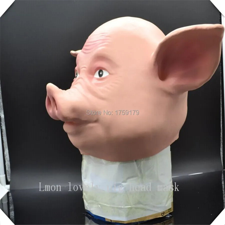 Хит продаж Латекс Взрослый размер на всю голову с изображением милой свинки для