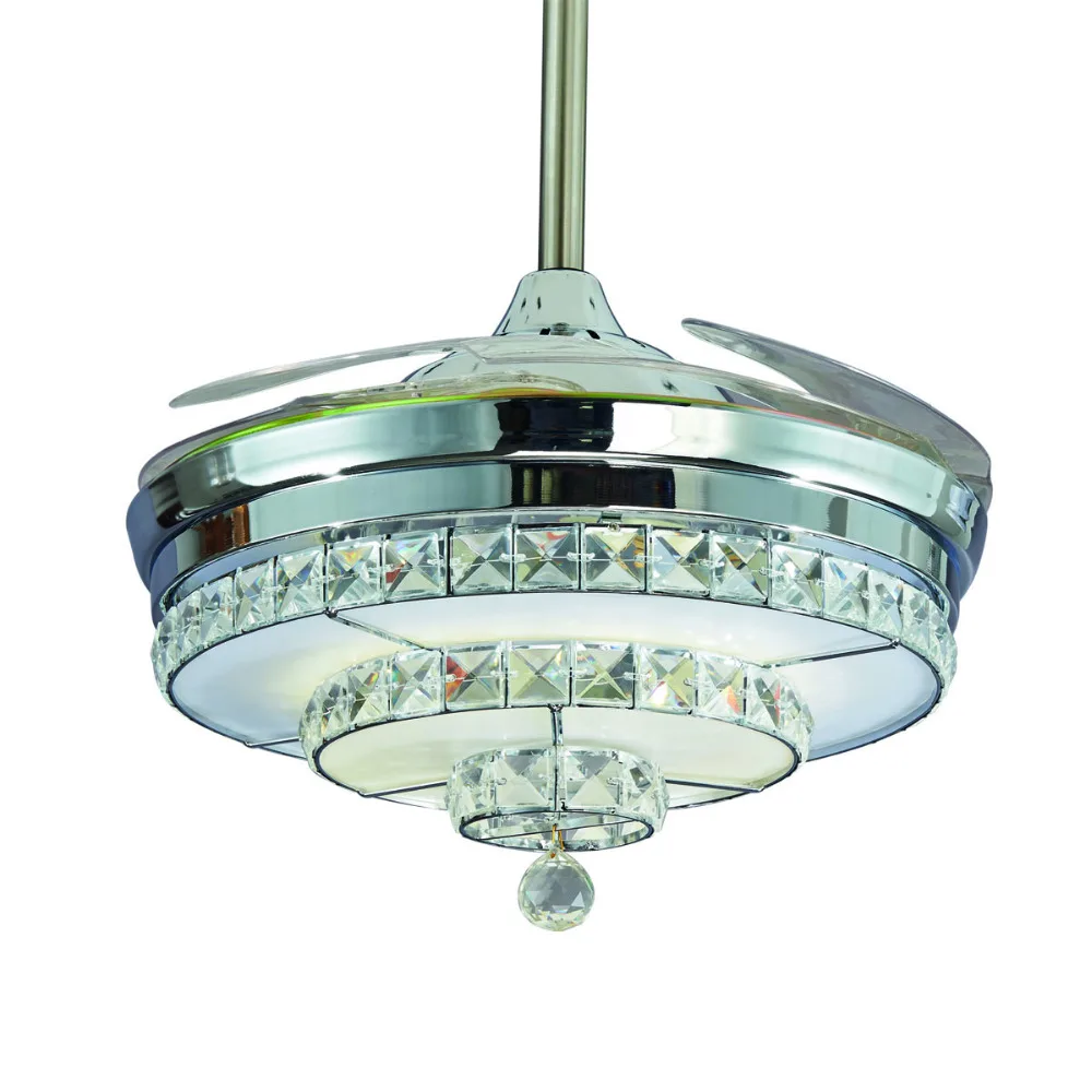 Хрустальный потолочный вентилятор светодиодный лампа 32 дюйма 3 листа с 2