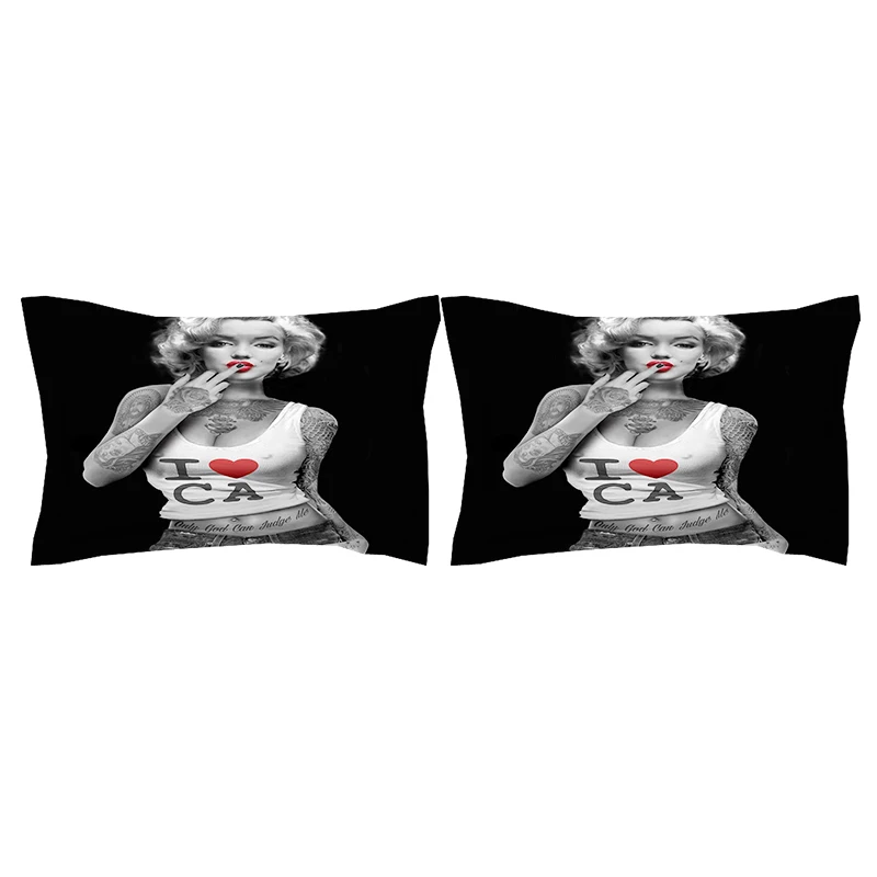 Marilyn Monroe Королевский одеяло черные комплекты постельного белья постельное белье