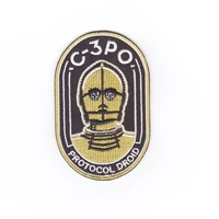 c 3po protocol droid character fan iron on patch embroidered fabric applique decoration