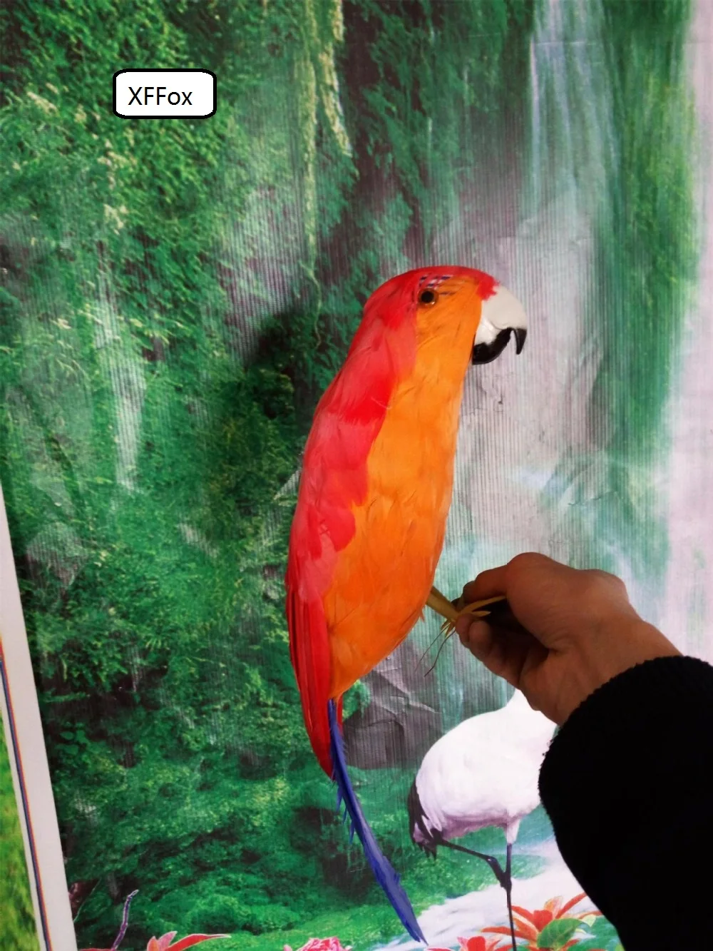 

Новинка, реальная жизнь, красный и оранжевый попугай, модель из пенопласта и перьев, стандартная птица, подарок, около 42 см xf0228