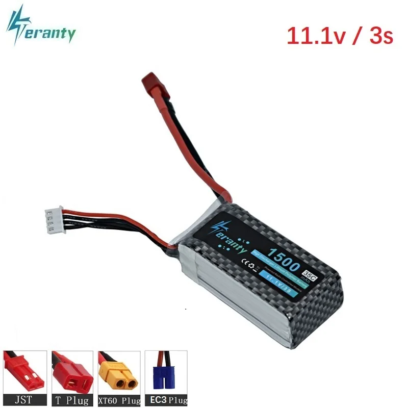 Teranty 11,1 v 1500mAh LiPo батарея 11,1 v перезаряжаемая Lipo батарея для RC автомобиля самолета вертолета 3s батарея 11,1 v 30c до 35C