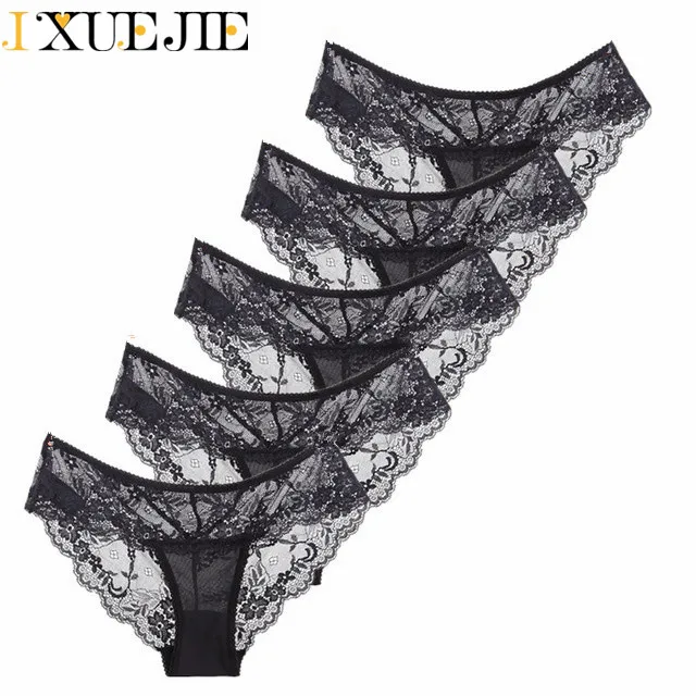 Ixuejie 5 шт./лот женские кружевные прозрачные сексуальные шорты нижнее белье
