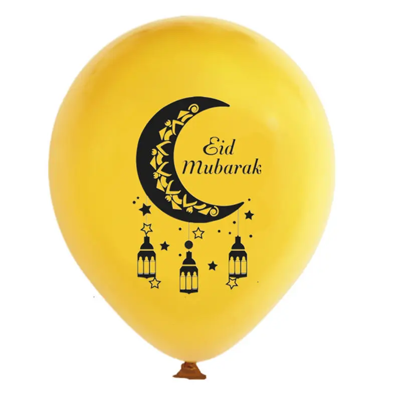 10 шт. мусульманские Eid Mubarak воздушные шары золотой черный Гелий Латекс исламский