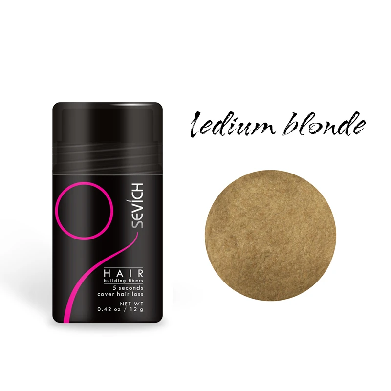 100g Medium Blonde Sevich наборы волокон для волос 25 г пустая бутылка+ 100 г кератиновые строительные волокна консилер для ухода за тонкими волосами порошок 10 цветов - Цвет: 100g Medium Blonde