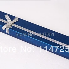 Hot Sale 24pcs/lot Blue Paper Necklace Gift Box 20x4x2cm Wedding Decoration Anklet Bracelet Necklaces Display Packaging Boxes