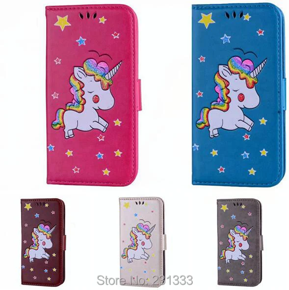 Glitter Unicorn Wallet Leather Case Pouch For Iphone X XS Max XR 8 7 PLUS 6 6S 5 5S SE Horse Star TPU Stand ID Card Cover 50PCS | Мобильные