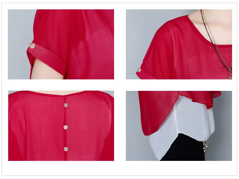 womens tops and blouses summer women 2021 Chiffon blouse Short sleeve women's shirt plus size 3195 50 | Женская одежда