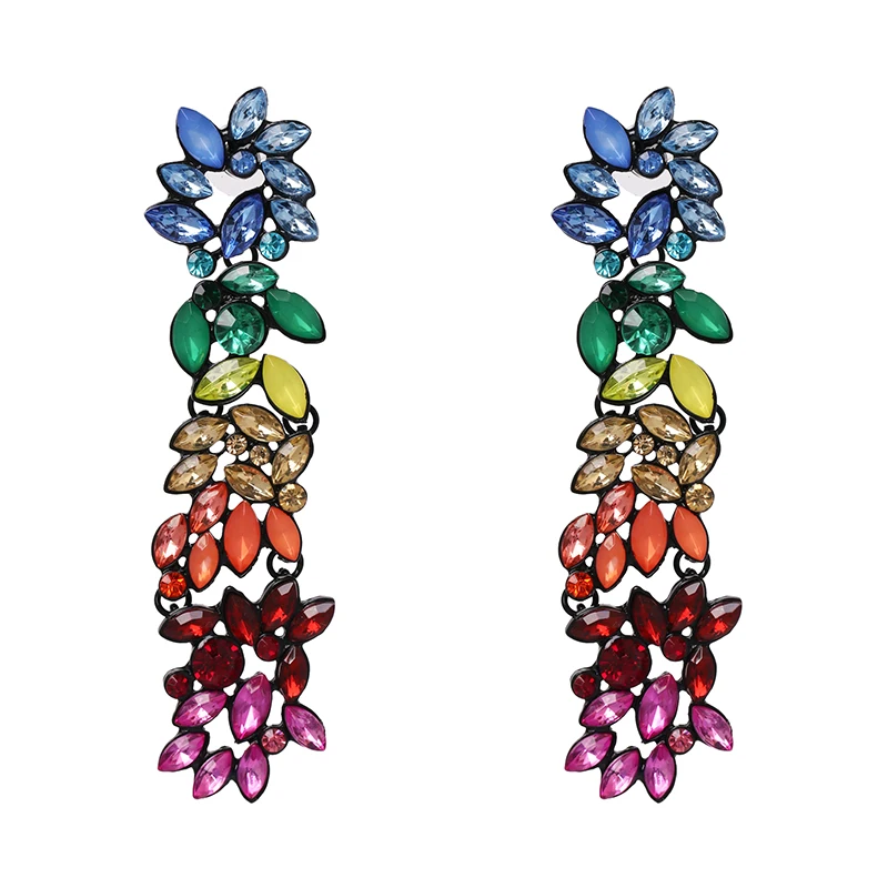 

Bohemian Multicolor Animal Lobster Shaped Crystal Dangle Earrings Statement Jewelry Drop Earrings