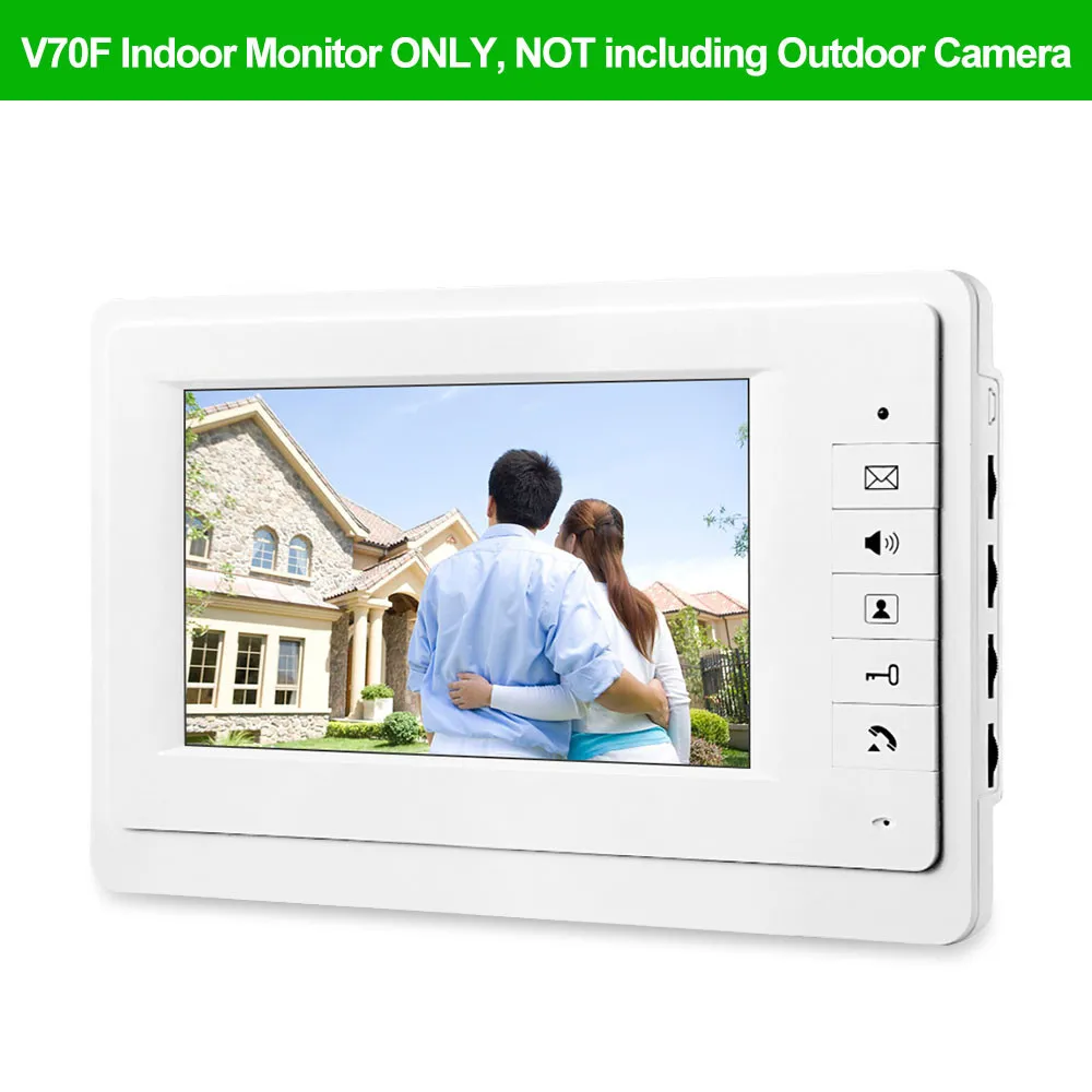 V70F Monitor ONLY 7 дюймов Цвет Экран видео-дверной звонок видеодомофон Системы внутреннего блока машина телефон двери проводной черный монитор для дома квартиры - Цвет: V70F Monitor ONLY