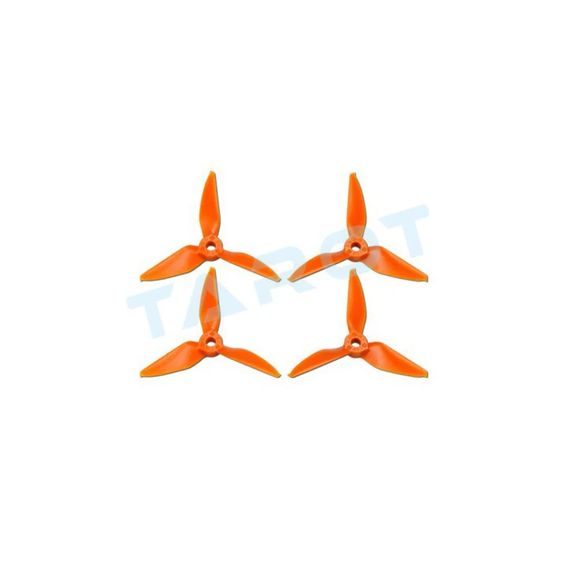 Orange 2 cw 2 ccw 5051 Props 3 Blade Propeller 5 X 5.1 Inch Mini Propellers for 2205 2305 Motors Racing Through FPV Quadcopter Drone - Color: Orange