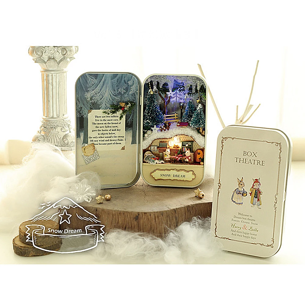 3D Деревянный кукольный дом мебель DIY Миниатюрный пылезащитный чехол домик набор