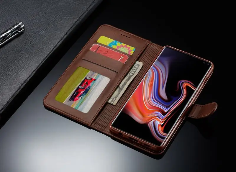 Роскошный флип-чехол s для samsung Galaxy S10 Plus E простой чехол на магните винтажный кошелек кожаный чехол для телефона для samsung S10 E