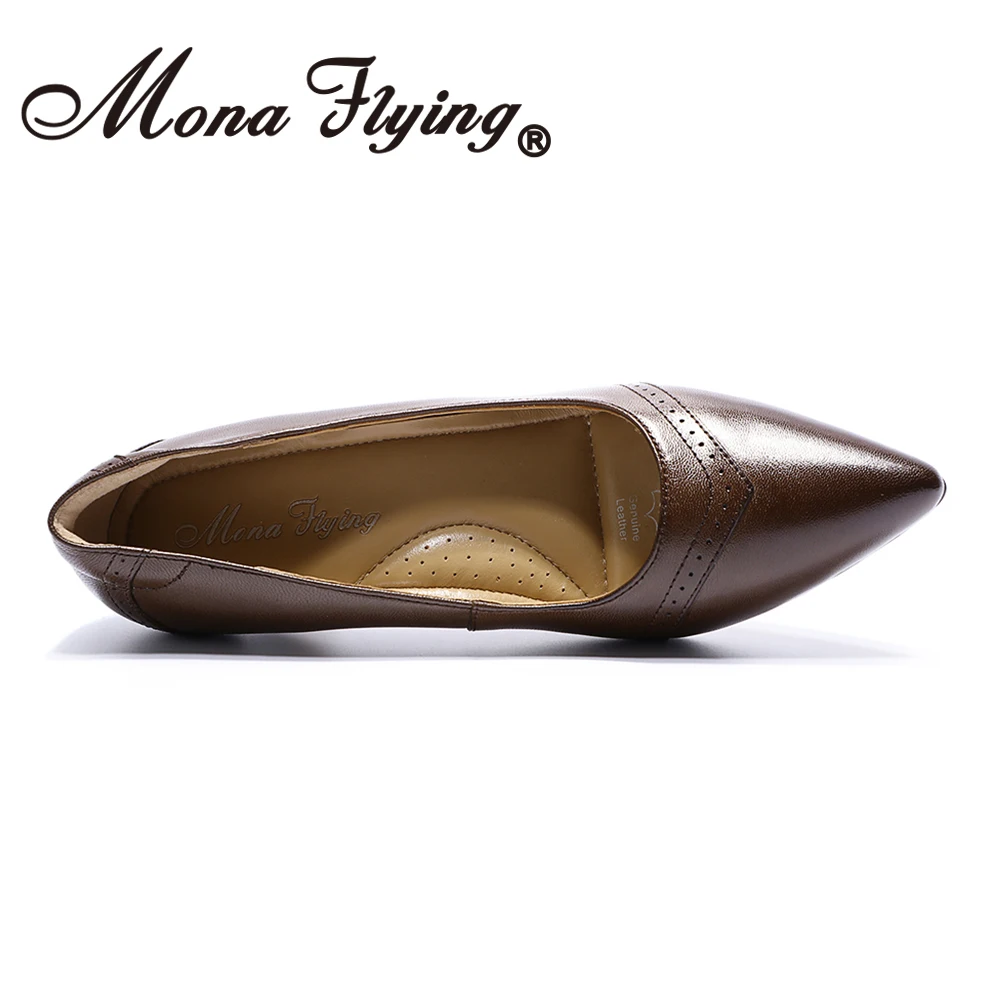 Mona Flying/женские кожаные туфли-лодочки ручной работы; модные удобные Вечерние обувь на высоком каблуке для офиса; женская обувь; G168-8