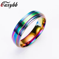 high quality rainbow stainless steel ring for womenmen fashion jewelry accessories