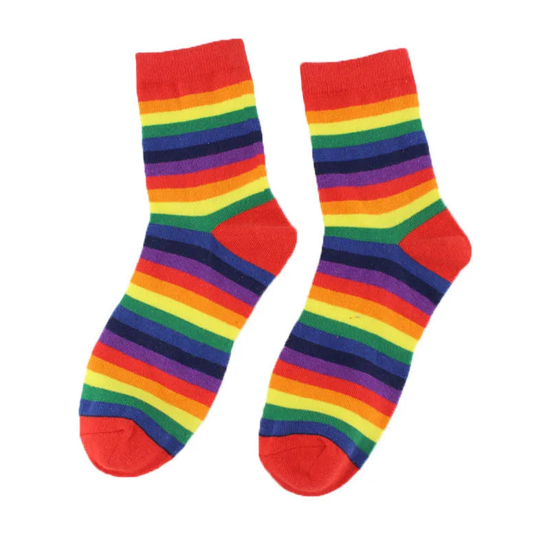 Harajuku модные Новинка художественная носки с Разноцветными полосками японский