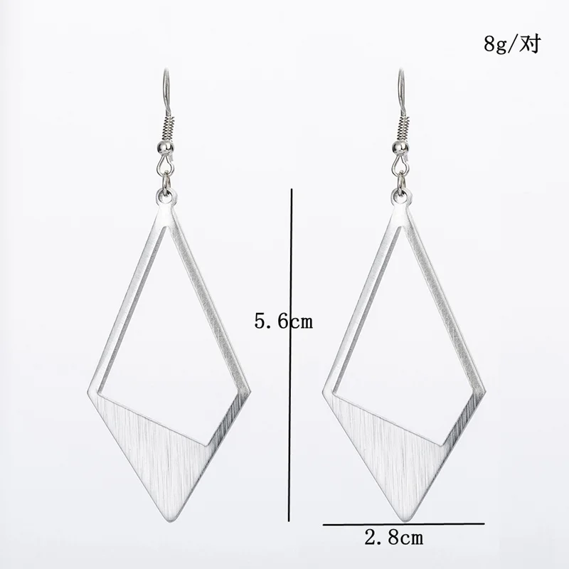 Suteyi New Arrival Simple Rhombus Drop Earrings Fashion Zinc Alloy Geometric Shape Punk Women Girl Charms Jewelry | Украшения и