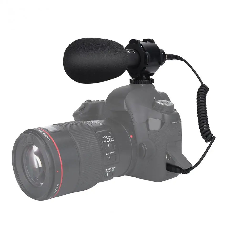 BOYA Microphone Professional Interview 3.5mm Stereo Condenser for DV DSLR Camera Camcorder BY-V01 Audio Recorder | Электроника