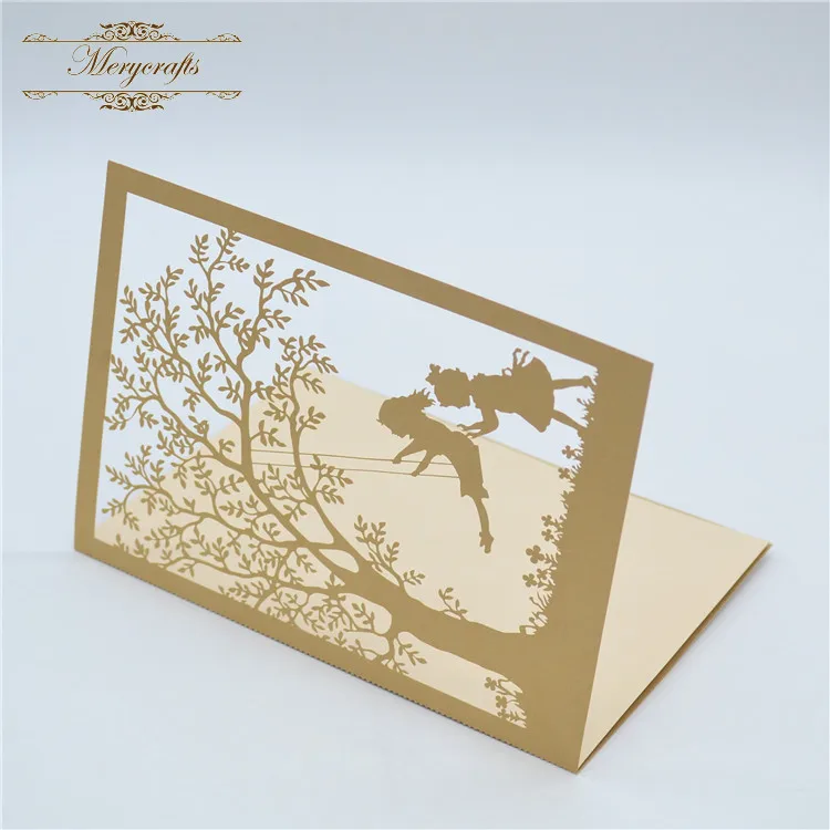 Пригласительные открытки с лазерным деревом для новорожденных|baby milestone cards|card